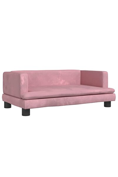 vidaxl Canapea pentru copii, roz, 80x45x30 cm, catifea