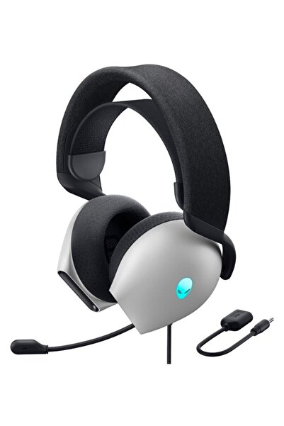 Dell Casti Gaming Alienware AW520H Лунарна светлина, Lumini RGB, Микрофон, Do...