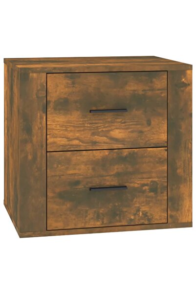 vidaxl Bedside table, smoked oak, 50x39x47 cm
