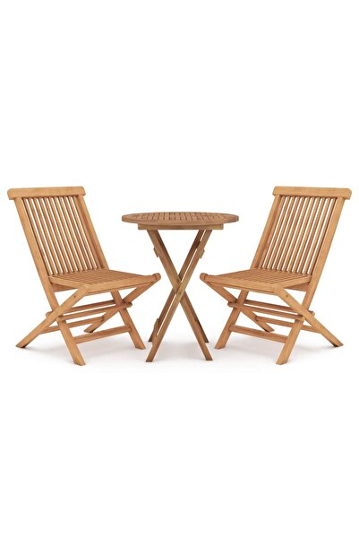 vidaxl Set mobilier grădină, 3 piese, lemn masiv de tec