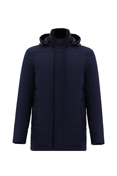 Abdullah Kiğılı Regular Fit Hooded Plain Coat