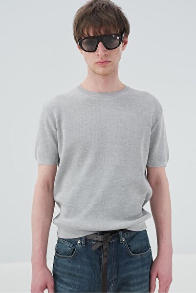 GIESTO Τεχνικό Πλεκτό Μπλουζάκι με Κορδόνια DOK Με υφή