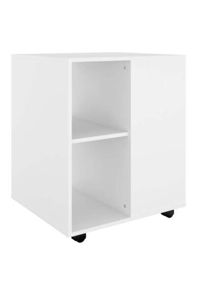 vidaxl Dulap cu roți, alb, 60x53x72 cm, lemn prelucrat