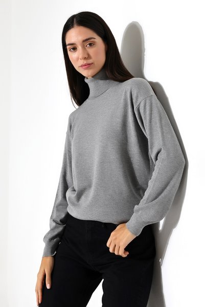 Lavinza Long Sleeve Drawstring Turtleneck Knitwear Sweater Relaxed Fit Casual Stylish Women's Sweater