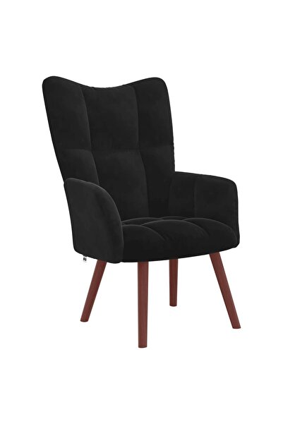 vidaxl Scaun de relaxare, negru, catifea