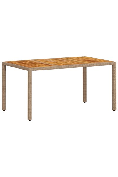 vidaxl Masă de grădină, bej, 150x90x75 cm, poliratan și lemn acacia