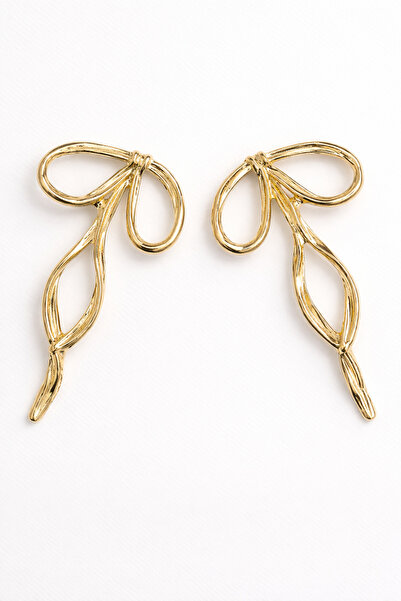 Takıtolia Wiora Gold Colorful Butterfly-Shaped Stylish Design Gold Earrings