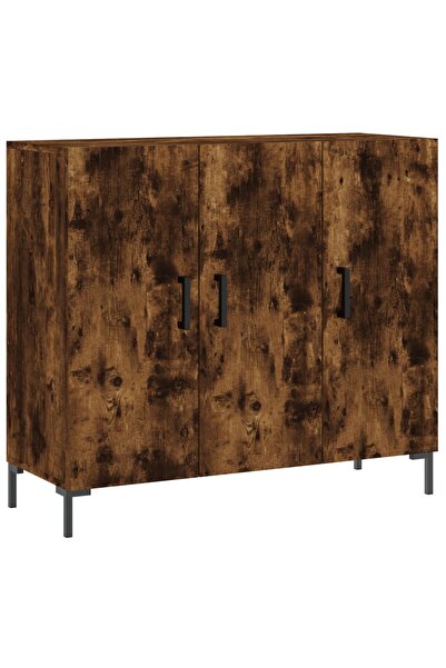 vidaxl Dulap, stejar fumuriu, 90x34x80 cm, lemn compozit