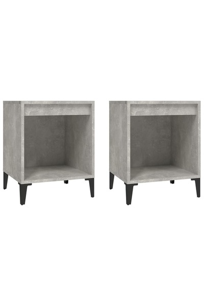 vidaxl Noptiere, 2 buc., gri beton, 40x35x50 cm