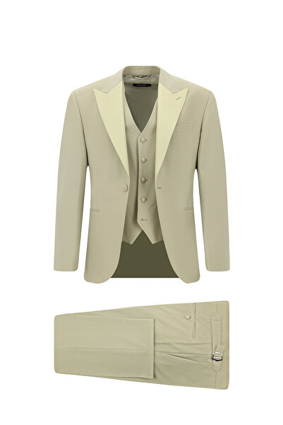 Abdullah Kiğılı 7 Drop Slim Fit Dar Kesim Sivri Yaka Yelekli Yünlü Smokin & D...