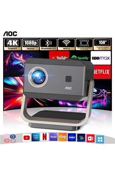 Aoc Mini Projector: Native 1080p and support 4K, 9000 Lumen, Auto Keystone, W...