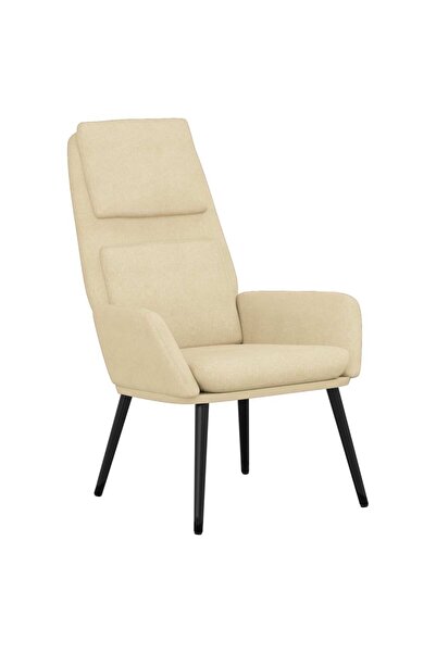 vidaxl Scaun de relaxare, crem, material textil
