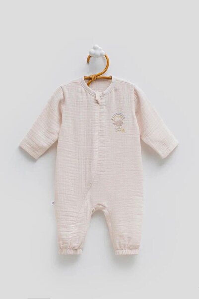 Caramell %100 Pamuk Müslin Erkek Bebek Tulum - Special Fabric With Bamboo Fibers