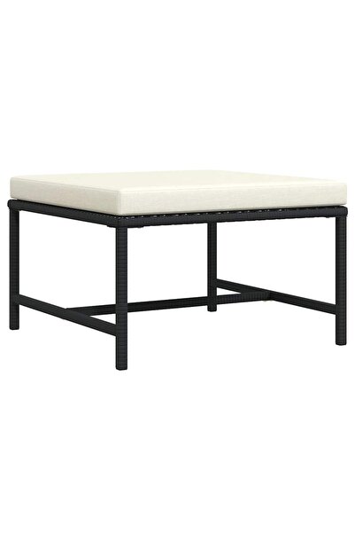 vidaxl Taburet modular cu pernă, negru, poliratan