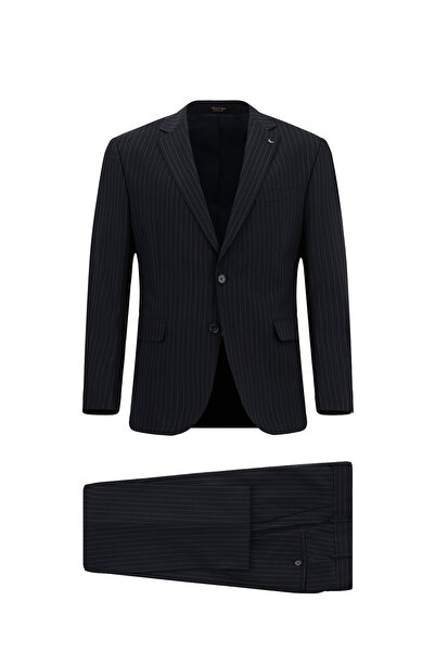 Abdullah Kiğılı بدلة 6 دروب ذات قصة عادية وقصة قياسية مصنوعة من الصوف ومخططة