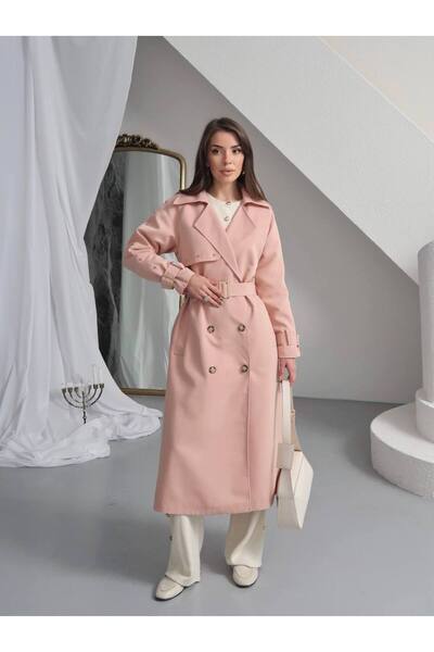 BUTİK ELAJ Kadın taş detaylı trençkot