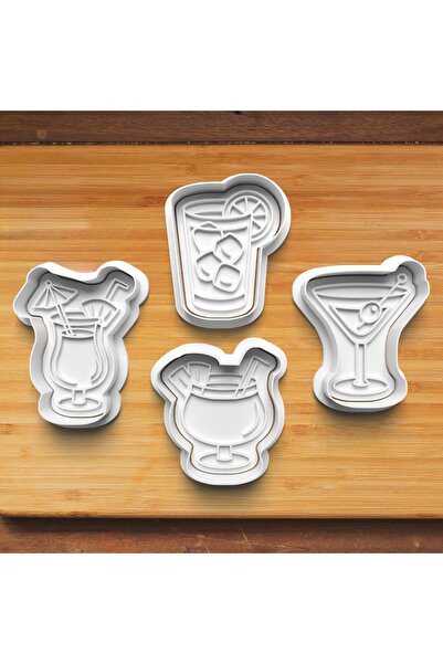 Hobist Cocktail 4-Piece Set Cookie and Sugar Dough Mold