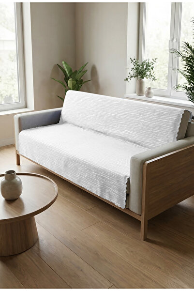 patron halı Polar Beyaz Embos Baskılı Yumuşak Koltuk Örtüsü, Çekyat Örtüsü Ka...