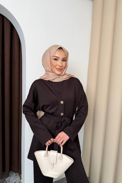 QBZ Modal Fabric Belted Triple Suit