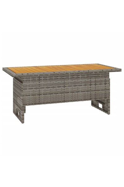 vidaxl Masă de grădină gri 100x50x43/63 cm lemn acacia și poliratan