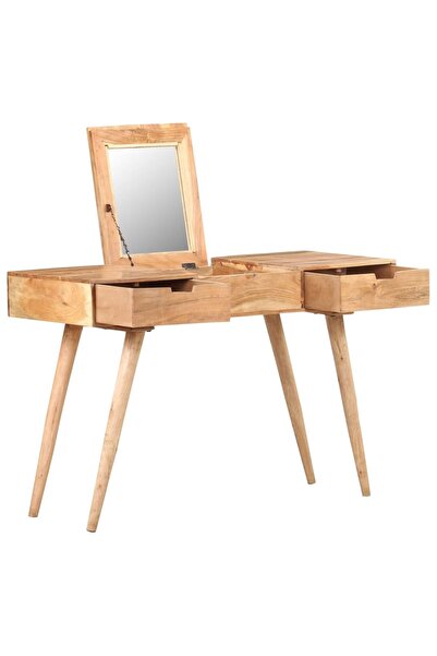 vidaxl Masă de toaletă cu oglindă, 112x45x76 cm, lemn masiv acacia