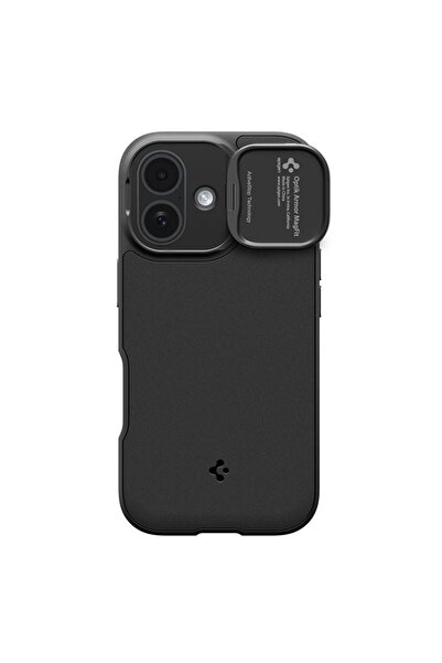 Spigen Θήκη Optik Armor MagSafe για iPhone 17, Μαύρη (Κάλυμμα Camera Slide)