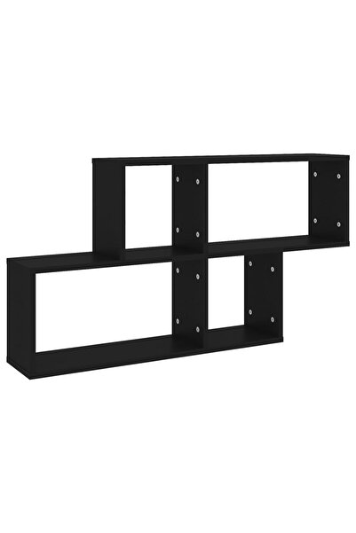 vidaxl Raft de perete, negru, 100x18x53 cm, PAL