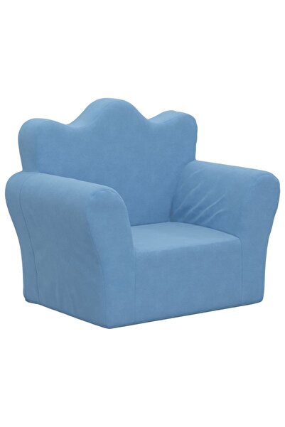 vidaxl Children's sofa, blue, soft Plush