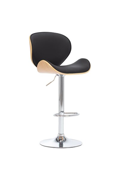 vidaxl Scaun de bar, negru, piele ecologică