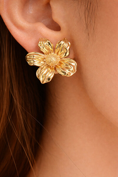 Takıtolia أقراط وينارا الذهبية ذات التصميم الأنيق على شكل زهرة الأقحوان ذات ا...