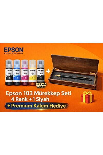 EPSON 103 L5290,l3266,l3260,l3256,l3251,l3250,l3211 4 +1 Renk Mürekkep Takımı...