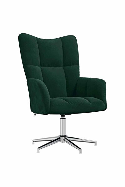vidaxl Scaun de relaxare, verde închis, catifea