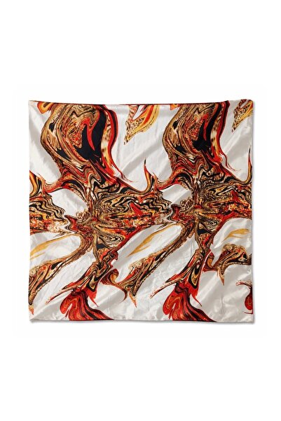 quella atelier Red patterned satin scarf