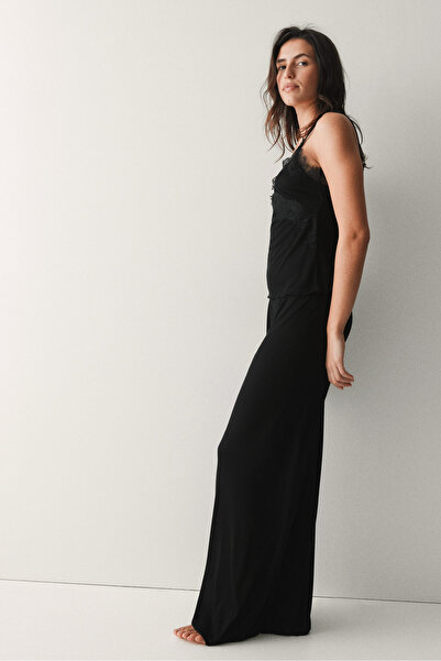 H&M Dantel Şeritli Jarse Pijama Takımı