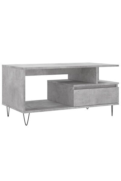 vidaxl Măsuță de cafea, gri beton, 90x49x45 cm, lemn prelucrat