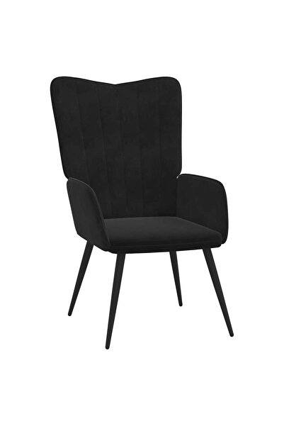 vidaxl Scaun de relaxare, negru, catifea