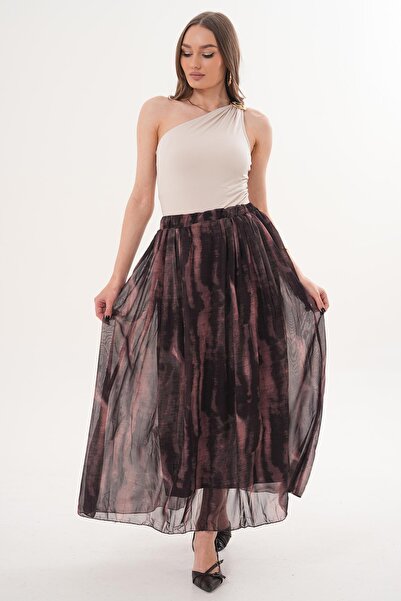 ŞİMAL Fusta lungă din șifon cu model pentru femei 260311 -