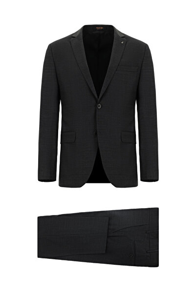 Abdullah Kiğılı بدلة 7 دروب سوبر سليم فيت ذات تصميم ضيق للغاية من الصوف المنقوش