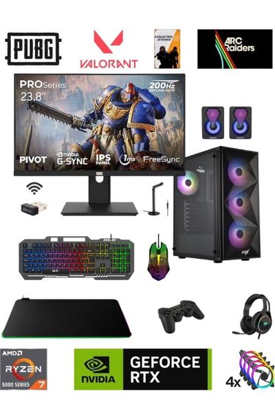 RAMTECH BİLGİSAYAR RMT1103 Ryzen 7 5700 RTX 5060 16G Ram 1T M2 24' 200Hz Pivo...