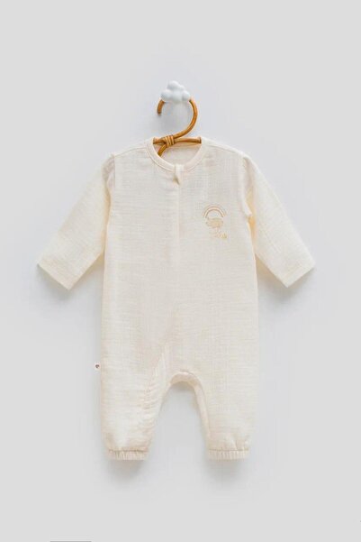 Caramell %100 Pamuk Müslin Erkek Bebek Tulum - Special Fabric With Bamboo Fibers