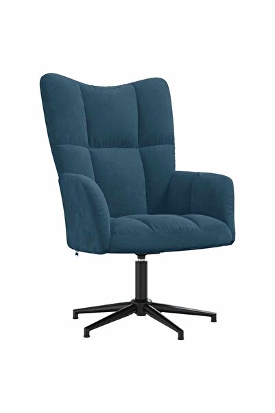 vidaxl Scaun de relaxare, albastru, catifea