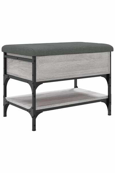 vidaxl Bancă de pantofi, gri sonoma, 62x42x45 cm, lemn prelucrat