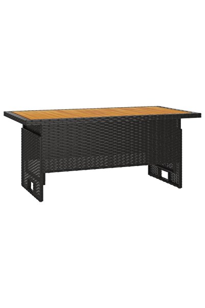 vidaxl Masă de grădină negru 100x50x43/63 cm lemn acacia și poliratan