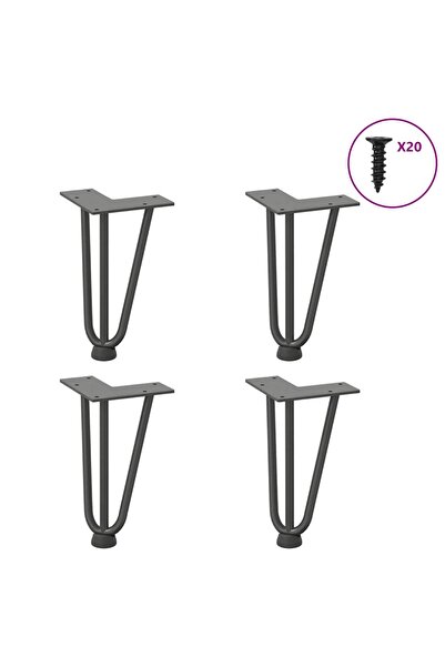 vidaxl Picioare tip agrafă pentru măsuță de cafea, 4 buc., antracit, 20 cm, o...