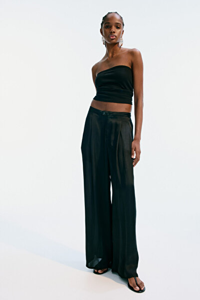 H&M Geniş Saten Pantolon