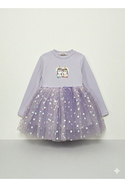 özge başaran Rochie tutu cu inimă sclipitoare Unicorn cu imprimeu pentru fete