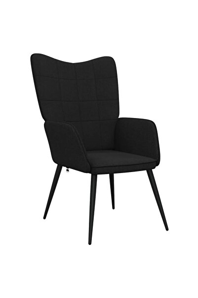 vidaxl Scaun de relaxare, negru, material textil