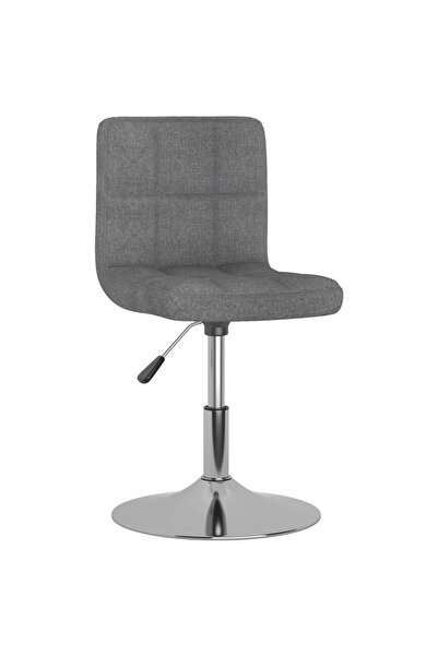 vidaxl Scaun de bucătărie pivotant, gri deschis, material textil