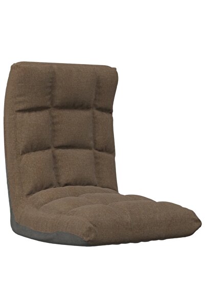 vidaxl Scaun de podea pliabil, maro, material textil