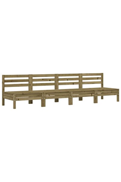 vidaxl Canapele de grădină fără cotiere, 4 buc., lemn de pin tratat